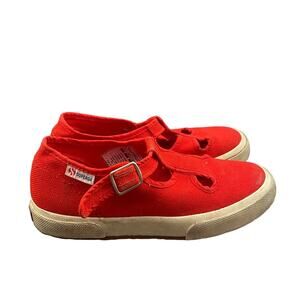 Red Superga Kids Mary Janes Style No Heel Shoes/Comfort,Rubber Soles 1us
